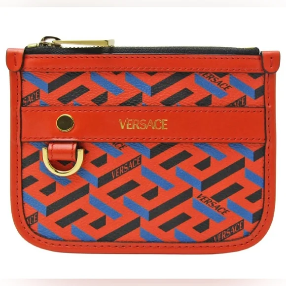 Versace Red and Blue Geometric Pouch - Picture 4 of 4